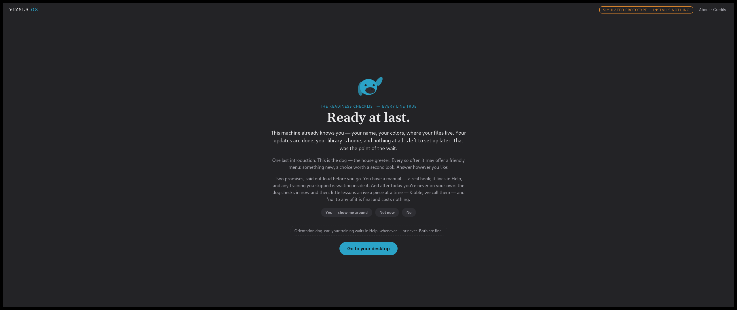 The Reveal screen, in Bondi: Ready at last