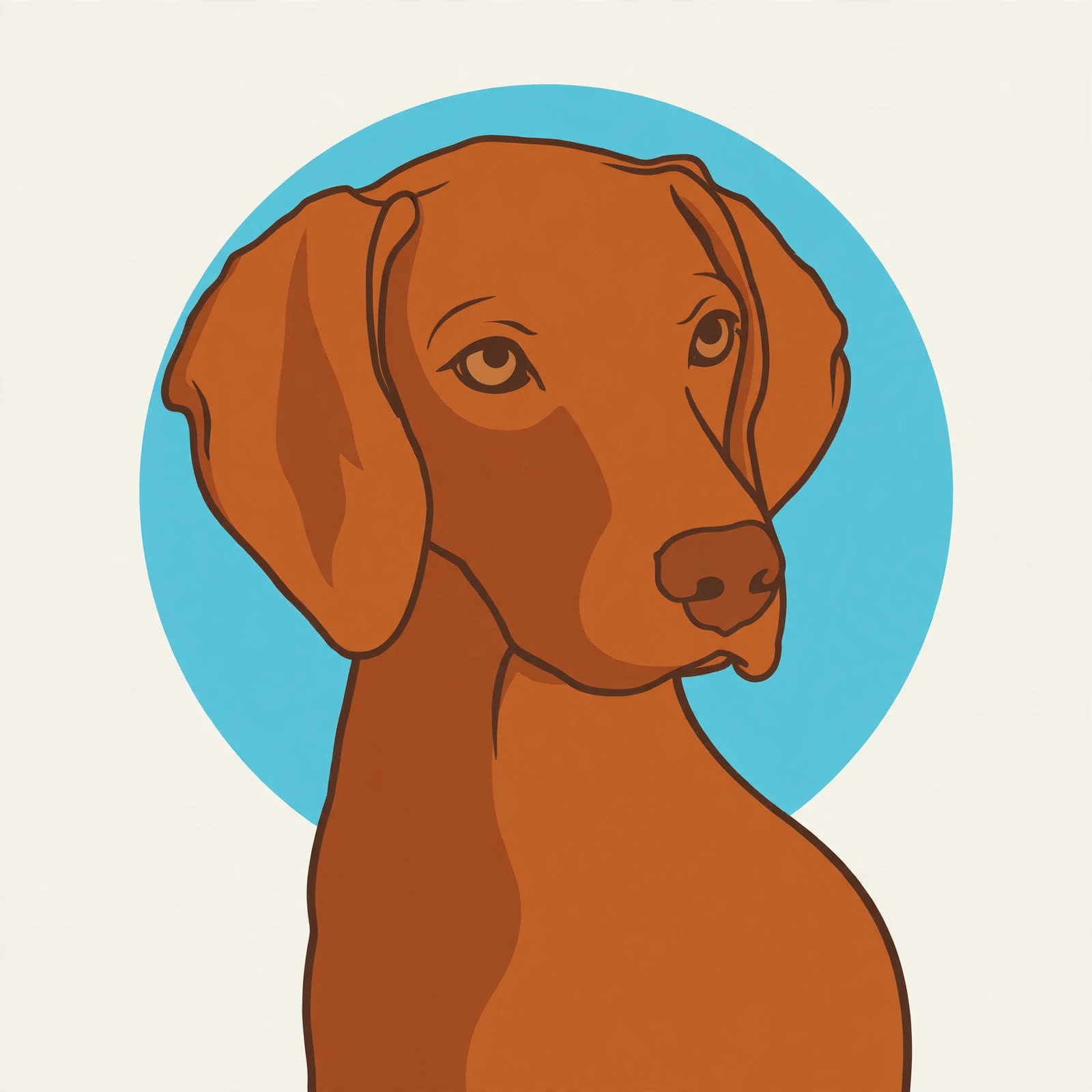 The Classic — a portrait of the vizsla from the system&rsquo;s portrait pack
